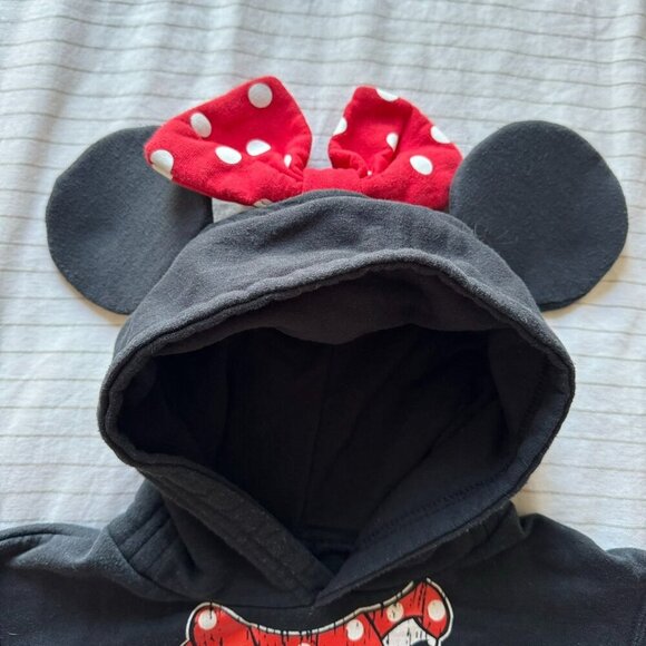 Disney Minnie Mouse Hoodie XS (3-4T) Ears & Bow Costume Park Style - Picture 2 of 7